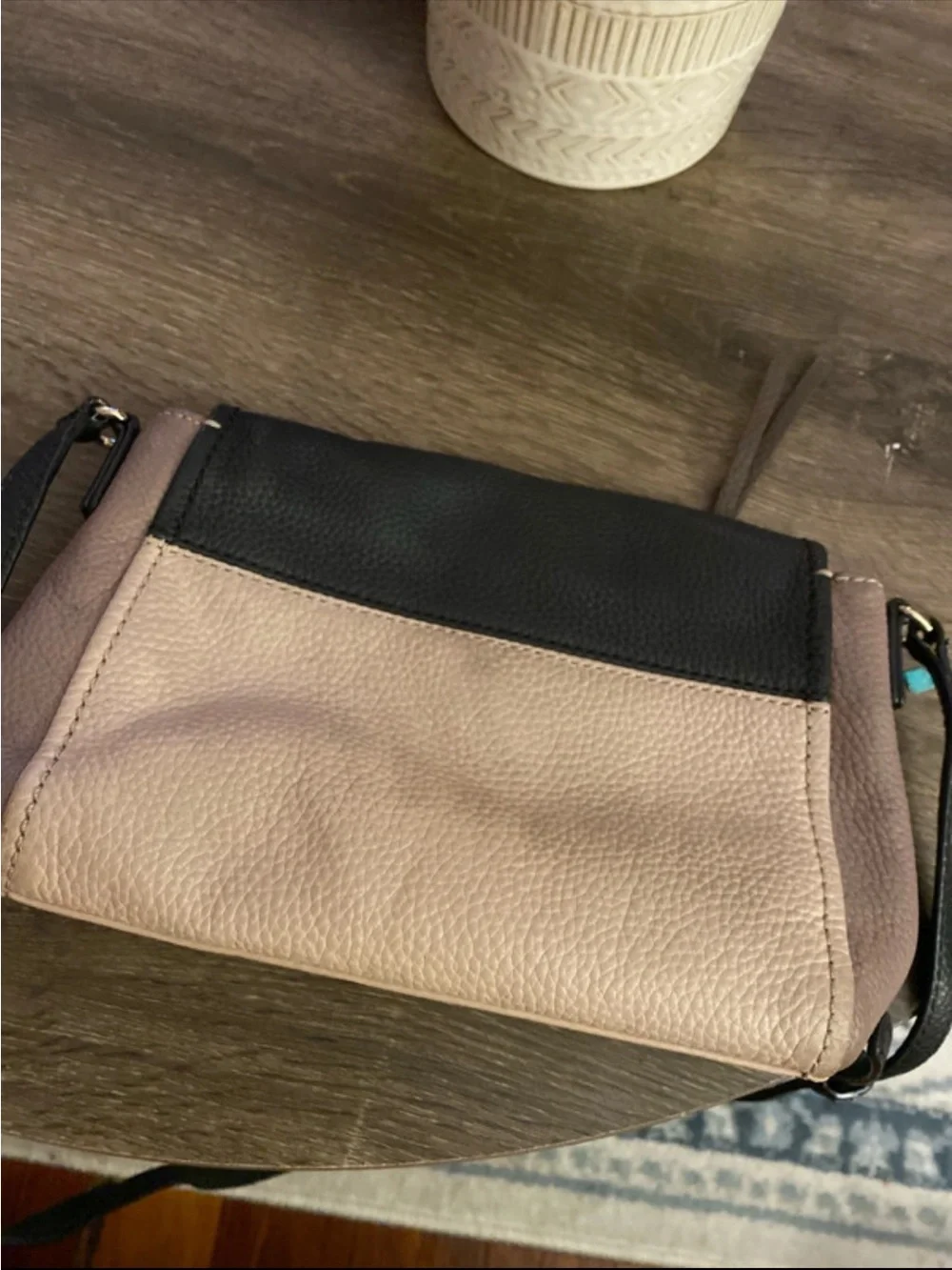 kate spade Two-Tone Black and Beige Leather Crossbody Bag